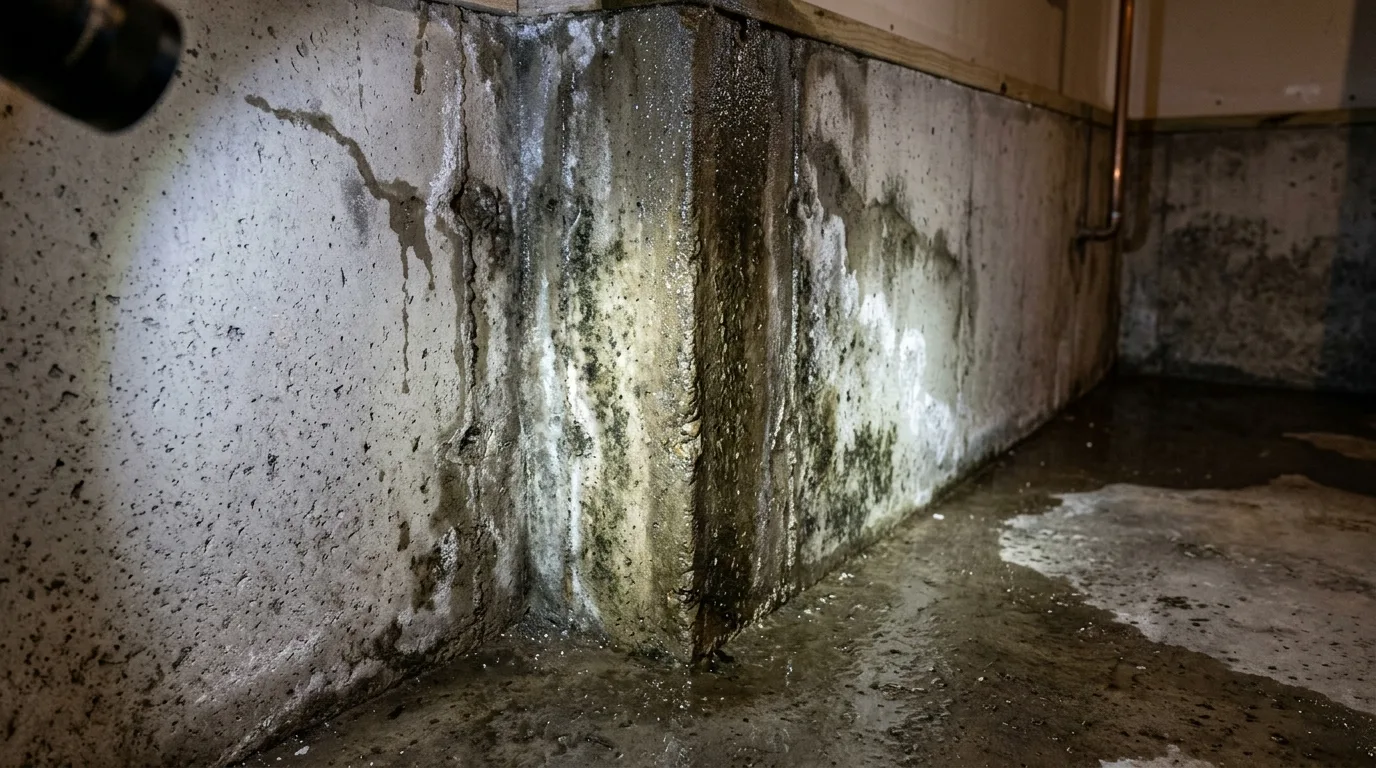 Basement foundation wall moisture intrusion and water seepage in Littleton Colorado